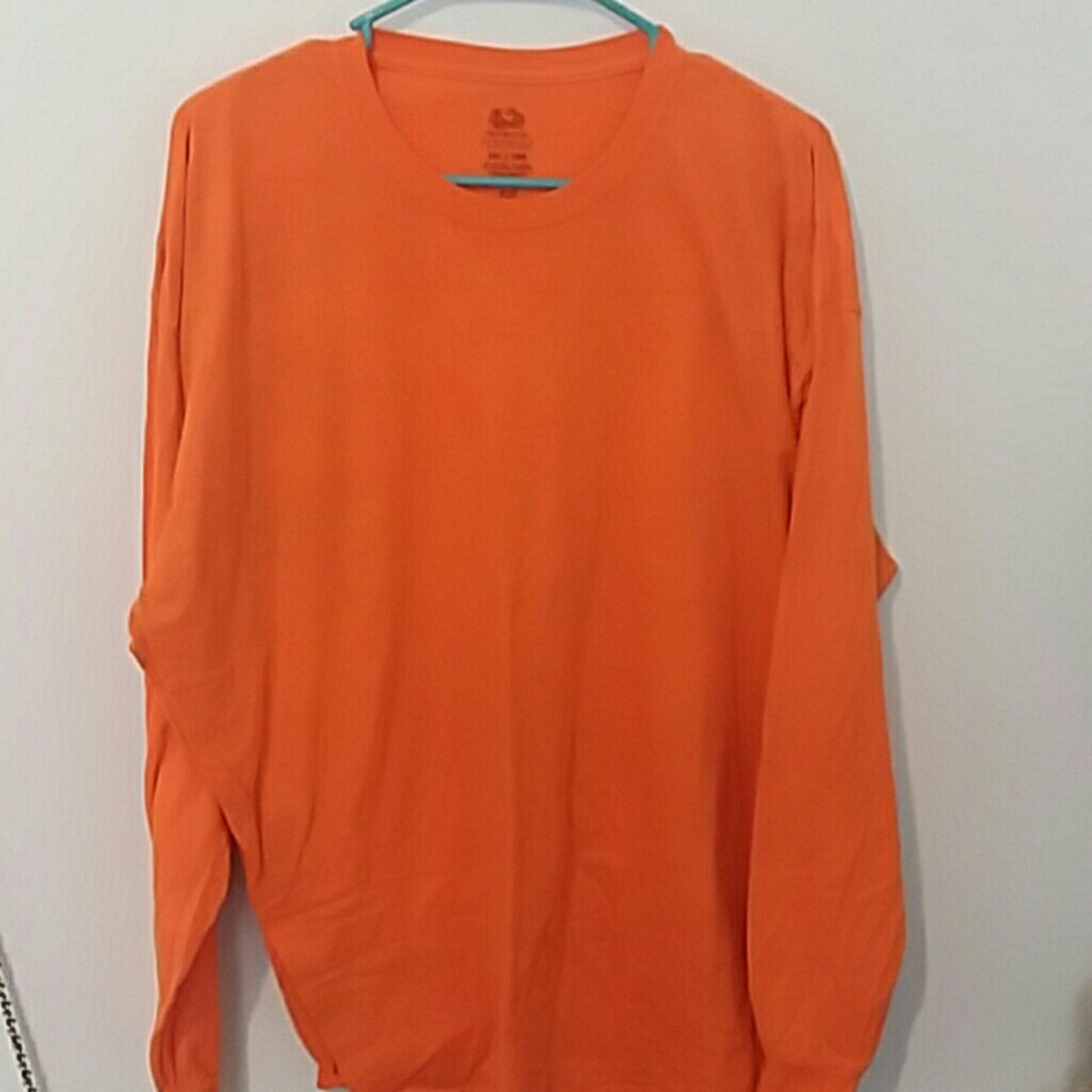Mens Orange Long Sleeve T Shirt